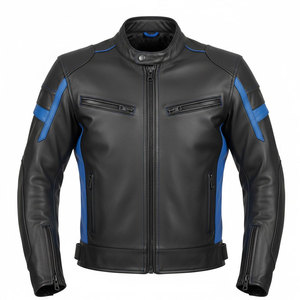 Blouson de moto pour homme avec coutures renforcées, fermeture éclair sécurisée et design confortable pour la conduite - Product Image 1