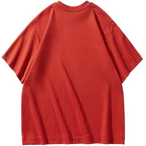 เสื้อยืดคอตตอน 100% คุณภาพสูง ทรงหลวม สไตล์วินเทจ สำหรับผู้ชาย  แบบเรียบง่าย สตรีทแวร์  รับสกรีนโลโก้ ไซส์ใหญ่  ผ้าถัก - Product Image 2