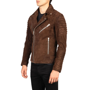 Veste de motard en daim marron sur mesure pour homme, veste de moto vintage avec poches zippées, haute qualité, personnalisable - Product Image 3