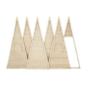 Tente de jeu Wigwam en rotin artisanal de qualité supérieure pour enfants, maisonnette en osier pour enfants avec coussin, intérieur/extérieur - Product Image 3