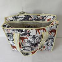 Tas Tangan Tahan Air Berlapis Cetakan Hutan untuk Wanita, Tas Jinjing Hewan Eksotis, Tas Bahu Perjalanan Kapasitas Besar, Ramah Lingkungan