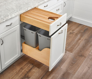 Wooden Pull Out Trash Can Frame for Kitchen Cabinet Storage Organizer Durable Wood Cabinet Garbage Bin Holder Sliding Frame - Product Image 4