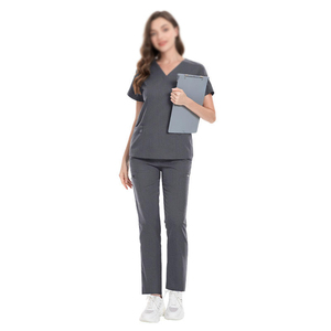 Ensemble d'uniformes médicaux personnalisés pour infirmières, vente en gros, grandes tailles, veste de travail longue et extensible, uniformes médicaux pour médecins, infirmières, hôpitaux - Product Image 2