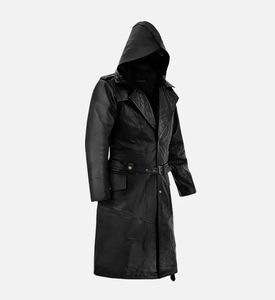 New Best Style Winter <b>Men's</b> Fish Leather <b>Long</b> Coat For <b>Men</b> Customized Logo Best Design 100% Leather Material - Product Image 3