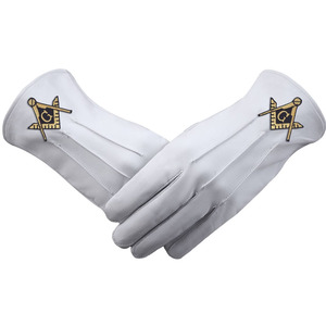 Guantes de Algodón Personalizados, Textura Lisa de Poliéster y Nailon, Banda Elástica, Uniformes de Seguridad para Desfiles Masónicos, Opción de Marca Personalizada - Product Image 3