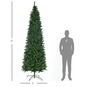Albero di Natale Artificiale a Forma di Matita da 2,7 m, Apertura Automatica con Base in Acciaio e Aghi di Pino, Pieghevole per Decorazioni Natalizie da Interni - Product Image 3