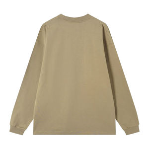 T-shirt en coton à manches longues, col rond, personnalisé OEM/ODM, de haute qualité, pour femmes et hommes, style universitaire, coupe oversize - Product Image 2