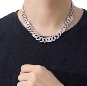 Collar Hip Hop con diseño de nariz de cerdo, cadena cubana, doble circonita blanca y rosa, joyería de alta calidad chapada en oro de 14K, collar de diamantes para hombre - Product Image 5