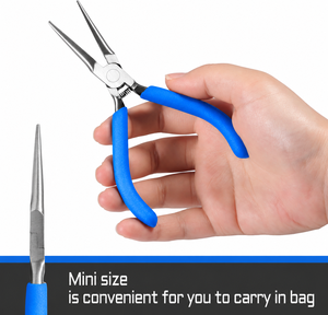 Pince à bec long en acier inoxydable avec mini-pince à bec effilé, mâchoires dentelées pour plier le fil et saisir les objets - Product Image 5