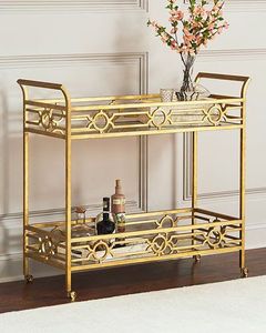Compact Heavy Duty Metal Serving Trolley Designed with Spacious Storage Shelves and Easy Rolling Casters for Offices - Product Image 1