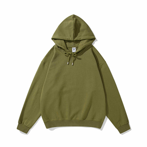 Sweat à capuche unisexe 100 % coton molletonné, logo imprimé par transfert thermique sur le devant, coupe ample, tissu 350g, décontracté et respirant pour l'hiver - Product Image 4