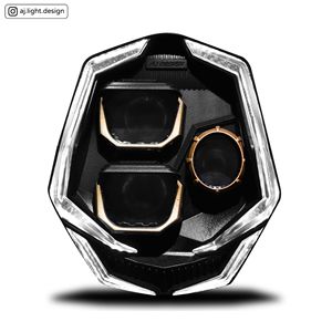 Feux de jour à LED pour moto 2026 AJ avec phare antibrouillard avant indépendant et fonction de bienvenue, 3 lentilles, mise à niveau MMBCU NAGA - Product Image 1