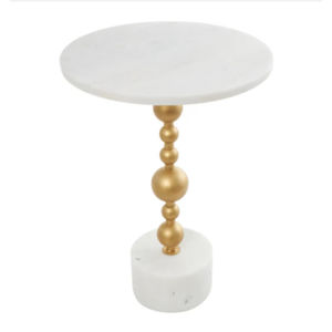 Tables basses et d'appoint de luxe, au design élégant, avec base en métal plaqué or de haute qualité et plateau en marbre blanc. - Product Image 4