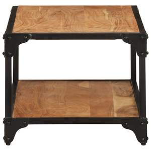 Table basse en bois d'acacia massif brun naturel avec structure en fer thermolaqué, décoration d'intérieur unique - Product Image 3