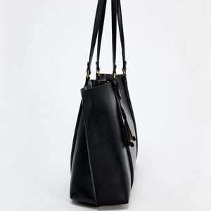 Brown Genuine Leather <b>Work</b> <b>Tote</b> <b>Bag</b> Solid Color Open Top Minimalist Style for Daily Use Leather <b>Work</b> <b>Tote</b> <b>Bag</b> - Product Image 2