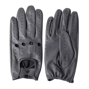 New Fashion Men Leather Driving Gloves Full Finger Breathable Non Slip Adjustable Wrist <b>Strap</b> Male Winter Outdoor - Product Image 2