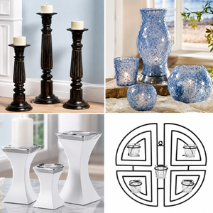 Handmade Wooden <b>Candle</b> Holder Set | Eco Friendly Decorative Pillar <b>Candle</b> Stands for Table Home Decor Wedding Centerpiece Luxury - Product Image 1