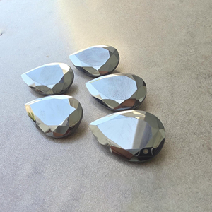 Pierre précieuse hématite de qualité AAA+ facettée en forme de poire, calibrée pour la fabrication de bijoux, tailles personnalisées disponibles - Product Image 5