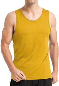 Camiseta sin mangas informal de punto liso transpirable 100% algodón verde para hombre STELLAR 120g con logo frontal y cuello redondo - Product Image 2