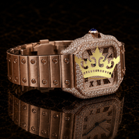 Reloj de Lujo para Hombre, Edición Limitada, con Movimiento de Cuarzo Clásico, Diamantes Moissanite VVS, Acero Inoxidable