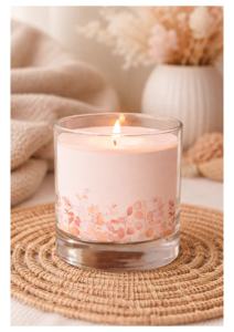 Luxury Handmade Eco-Friendly Non-Toxic Botanical Scented Candle Clean Burn Smokeless Clear Glass Jar Floral Artwork Home - Product Image 2