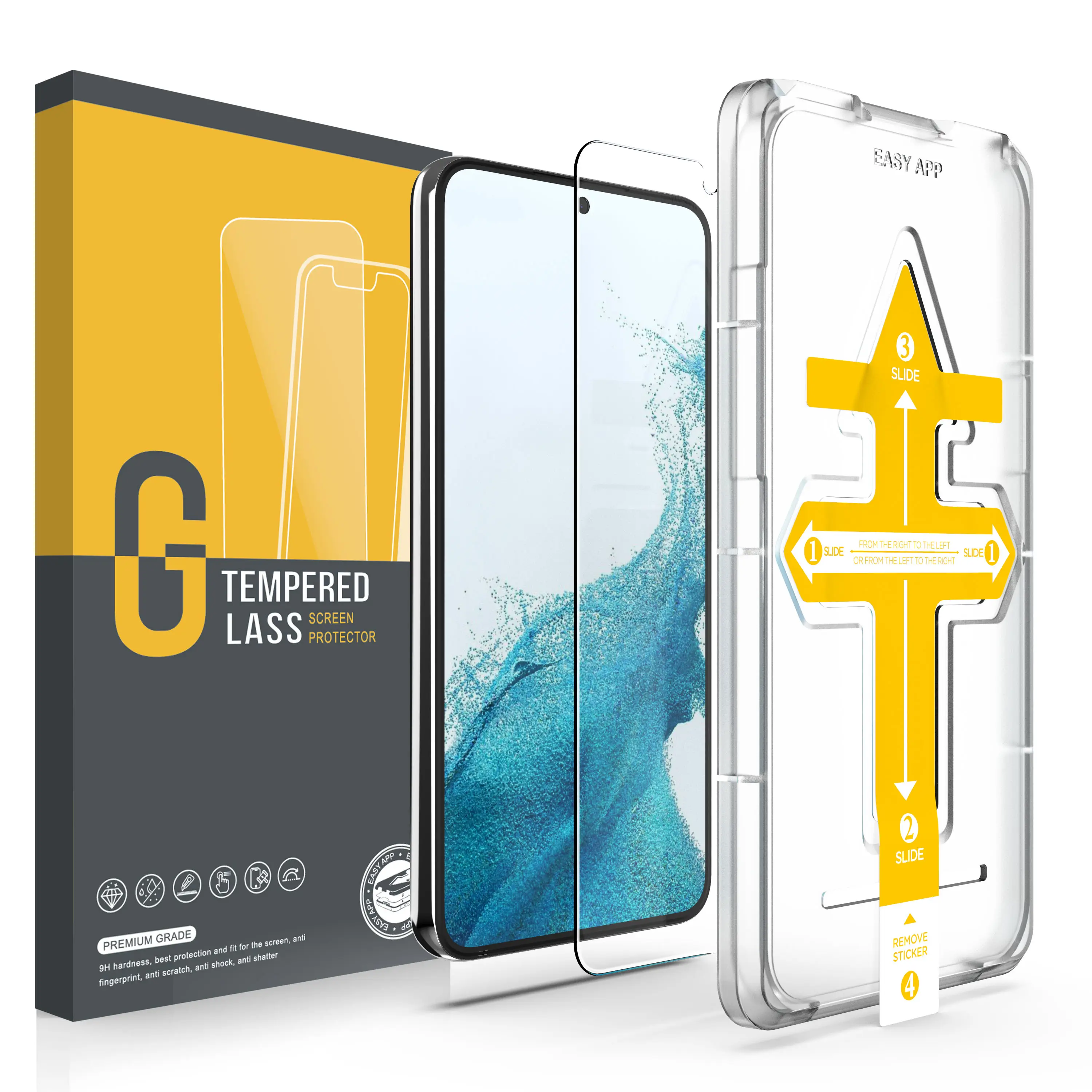 Vente en gros Premium 9H protecteur d'écran pour Samsung Galaxy S23 plus verre trempé à couverture complète avec application facile