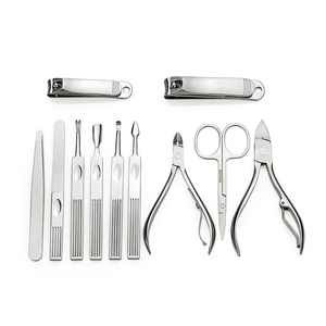 Professional 10 in 1 Nail Kit Stainless Steel Tools Portable Manicure Set for Adults Classic Style with Leather <b>Case</b> - Product Image 2