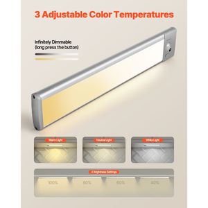 Luci per Armadio Ricaricabili con 68 LED e Sensore di Movimento, Set da 5 Pezzi con Telecomando, Tensione di Ingresso 5V per Uso in Cucina - Product Image 2