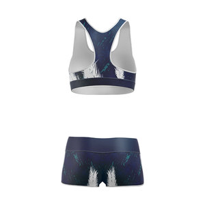 Ensemble de sport 2 pièces LUUK pour femme : soutien-gorge de sport dos nageur personnalisé et short taille haute, sans couture, respirant, en Spandex et Polyester - Product Image 3