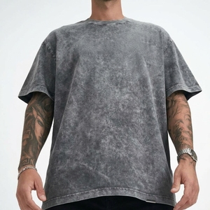 Camiseta Extra Grande para Hombre, 100% Algodón, Lisa, con Logotipo Personalizado, Lavada con Ácido, Estilo Vintage - Product Image 5