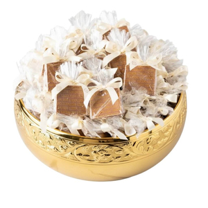 Cuenco de metal rústico para chocolate, hecho a mano, con acabado dorado, para ocasiones de regalo, dátiles de Ramadán, frutos secos, cuencos para servir chocolate - Product Image 1