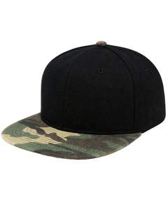 Gorra Snapback Personalizada Negra y Verde Camuflaje con Visera Plana, Ajustable, Estilo Casual Urbano, Mezcla de Algodón, Unisex, Venta al Por Mayor - Product Image 1