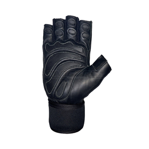 PU Leather <b>Weight</b> Lifting <b>Gloves</b> Black Gym Training <b>Gloves</b> with Wrist Support Heavy Workouts Custom Logo Strength Grip <b>Gloves</b> - Product Image 3