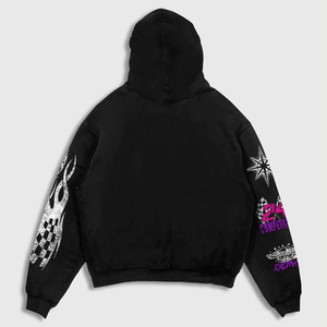 Men Custom Y2K Street Style <b>Tracksuit</b> Screen Printed Hoodie Flare Pants Set Oversized Hip Hop Winter Streetwear Clothing - Product Image 4