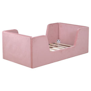 เตียงเด็กหุ้มกำมะหยี่แบบเตียงคู่ สำหรับเด็กอายุ 1-3 ปี ดีไซน์ทันสมัย เป็นมิตรกับสิ่งแวดล้อม ทนทาน ใช้ได้ในห้องนอน/ห้องนั่งเล่น/โรงเรียน - Product Image 1