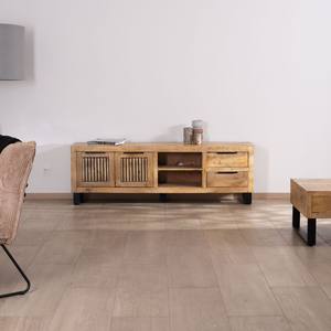 Meuble TV Vandana Silver Edge 180cm en bois de manguier avec pieds en métal Manoha - Product Image 3