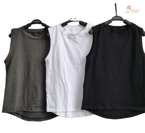 Camiseta sin mangas holgada con dobladillo curvo para bebés, niños y niñas, estilo casual de verano - Product Image 1