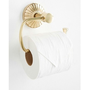 Bathroom Toilet Paper Holder Gold Finish Wall Mount <b>Tissue</b> Roll Holder Durable Metal OEM Manufacturer Bulk Supplier - Product Image 1