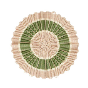 Dark Brown Vintage <b>Round</b> Rattan Placemat Handwoven Rustic Dining <b>Table</b> <b>Mat</b> Traditional Natural <b>Table</b> Decor Eco Friendly - Product Image 3