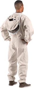 Combinaison d'apiculteur intégrale blanche avec voile amovible, niveau D, coupe régulière, respirante, polyester, coutures surjetées - Product Image 3