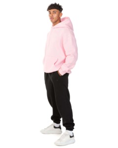 Sweat-shirts à capuche personnalisés avec logo brodé pour hommes, rose bébé, en coton épais et lourd, sweat-shirt uni, sweat-shirt surdimensionné pour hommes - Product Image 2