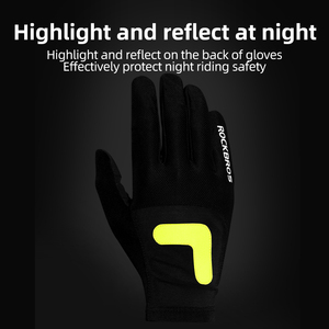 Guantes de Ciclismo de Dedo Completo, Transpirables, de Material PU, Unisex, con Cierre de Velcro - Product Image 3