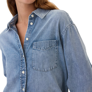 Camisa Vaquera para Mujer, Cómoda, de Tela Vaquera de Algodón, Personalizable al por Mayor - Product Image 5