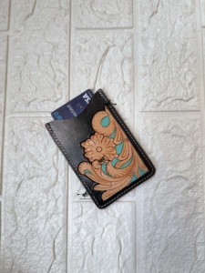 กระเป๋าสตางค์ใส่บัตรเครดิตแบบตะวันตกสีเทอร์ควอยซ์สำหรับทุกเพศ - Product Image 2
