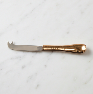 Cuchillo para queso con mango de cobre, hoja de acero inoxidable, herramienta curva para esparcir queso, para uso doméstico - Product Image 1