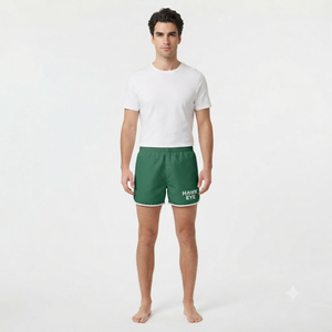 Shorts de sport décontractés pour hommes, en polyester et élasthanne, respirants, écologiques, taille élastique, coupe ample, été - Product Image 4