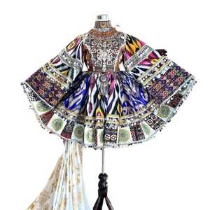 บริการ OEM ผลิตในปากีสถาน ชุดอัฟกานีสั่งตัดได้ตามขนาดและสีต่างๆ ชุดปักลายสำหรับงานแต่งงานและงานปาร์ตี้ ชุดอัฟกันคูชีสำหรับสุภาพสตรี - Product Image 1