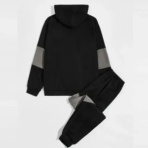 ชุดวอร์มออกกำลังกายฤดูหนาวสำหรับผู้ชาย ชุดแทรคสูทสีพื้น ปักลายได้ตามสั่ง ผ้าโพลีเอสเตอร์ 100% ชุดสองชิ้นผ้าฝ้ายฟลีซ น้ำหนักเบา - Product Image 2