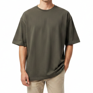 Camiseta Extra Grande OEM para Hombre, Camisetas de Algodón Orgánico para Hombre, Camiseta de Manga Corta, Camiseta Informal Holgada de Verano para Hombre - Product Image 6