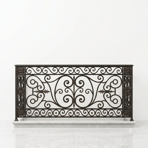 Rampe de balcon en fer forgé avec un motif exquis ; facile à assembler, résistante à la rouille et adaptée à une utilisation en extérieur. - Product Image 1